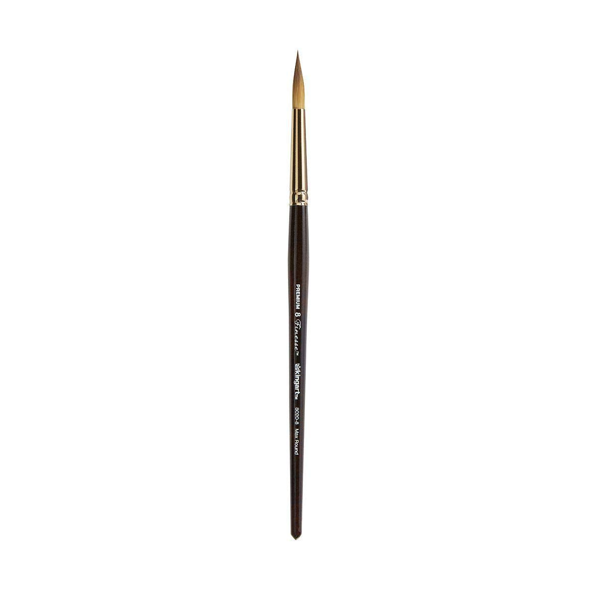 KINGART 1010C Premium 10 Pc. / Sizes Finesse 8020 Series Ultra Round Watercolor Artist Brush Set, Synthetic Kolinsky Sable Blend, Short Handle, Gift KINGART