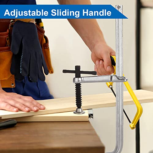 JMIATRY F Clamps 12 Inches Welding Clamps Steel Bar Clamp Heavy Duty Max Open 12-inch, Throat Depth 3 inch, 1320lbs Clamping Force, Pack of 2 JMIATRY