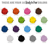 U.S. Art Supply Pouring Masters 16-Color Ready to Pour Acrylic Pouring Paint Set with Silicone Oil & Gloss Medium - Premium Pre-Mixed High Flow U.S. Art Supply