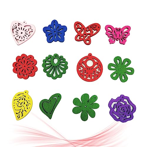 TEHAUX 100pcs Handmade Necklaces Wood Necklace Painted Jewelry Wood Beads Bracelet Beads Necklace Wood Beads DIY Wood Kit Wooden Slices Manual Bamboo TEHAUX