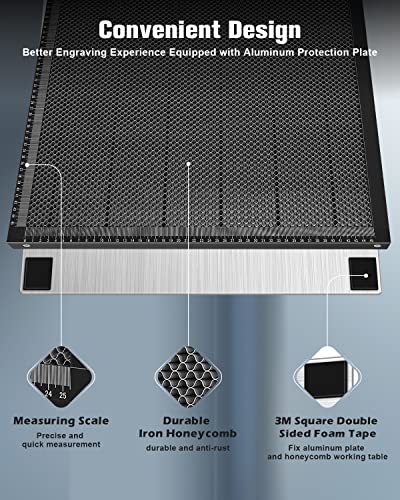 Honeycomb Working Table 19.68 x 19.68 x 0.87 inch Honeycomb Laser Bed with Aluminum Plate Fast Heat Dissipation and Table-Protecting Honeycomb - WoodArtSupply