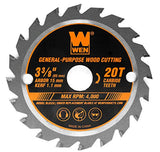 WEN BL0320 3-3/8-Inch 20-Tooth Professional Woodworking Saw Blade for Compact and Mini Circular Saws WEN