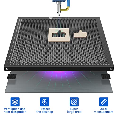 SCULPFUN Laser Honeycomb Working Table, 400x400x22mm Honeycomb Laser Bed for CO2 or Diode Laser Engraver Cutting Machine, for Smooth Edge Cutting, - WoodArtSupply