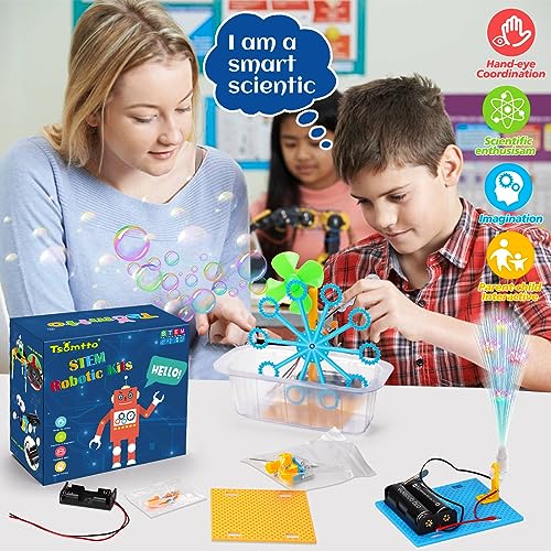 STEM Science Robotics Kit 6 Set Electronic Science Experiments Projects Activities for Kids DIY Engineering Building Kit Age 6-8 8-12 Motor Robot Toy Tsomtto