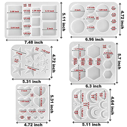 RESINWORLD Multi-Functional Small Silicone Molds Set + 7 Piece Sharp Edge Polyhedral Dice Mold