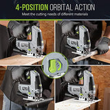 WORKPRO Jigsaw, 6.5AMP 850W Corded Electric Jig Saw Tool Kit with 6 Variable Speeds, 7 Blades, ±45° Bevel Cutting, LED Light, 3000 SPM, 4 Orbital WORKPRO