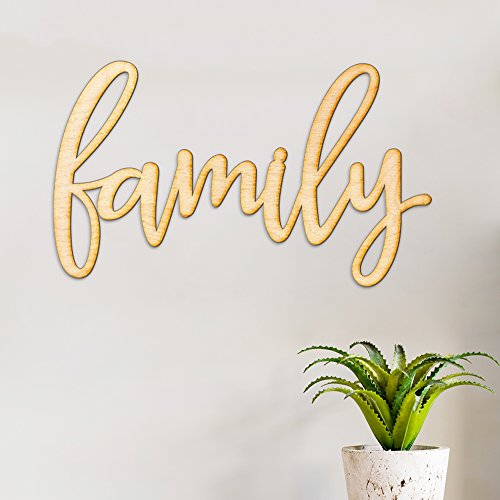 Family Wood Sign Home Décor Rustic Gallery Wall Art Unfinished 18" x 11" Woodums