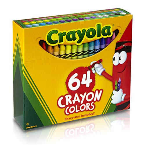 Crayola Crayons, Regular Size, 64 Count with Sharpener - WoodArtSupply