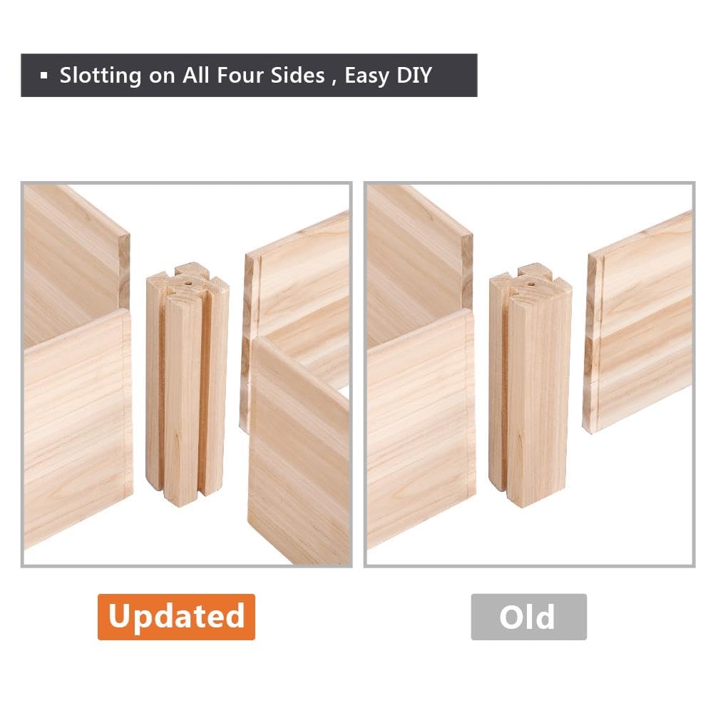 Yaheetech 8×2ft Wooden Horticulture Raised Garden Bed Divisible Elevated Planting Planter Box for Flowers/Vegetables/Herbs in Backyard/Patio Outdoor, Yaheetech