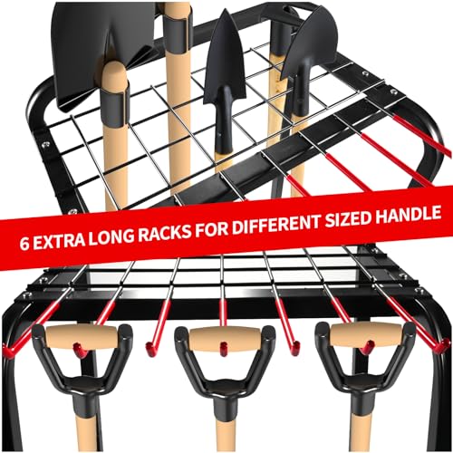 Trieez Heavy Duty Garden Tool Storage, Alloy Steel Garden Tool Organizer - Sturdy Metal Garden Tool Organizer for Garage, Tools, Shed, Yard Tool Trieez