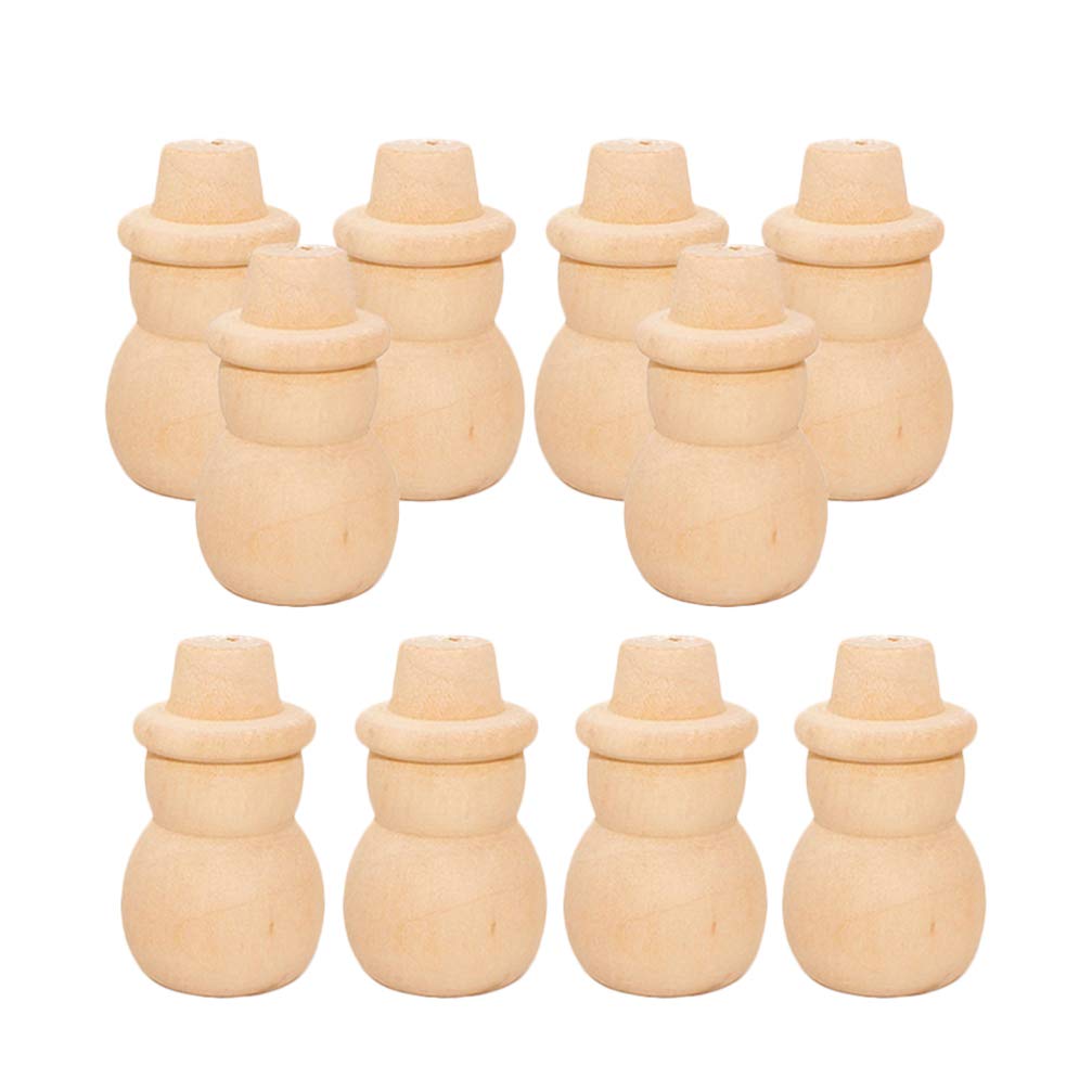 Happyyami 20 Pcs Wooden Dolls to Paint DIY Peg Doll Christmas Art for Kids Desktop Miniature Pine Tree Snowman Figurines Unfinished Peg Wooden Happyyami