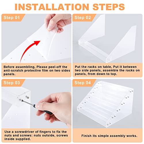 FFowcye Nail Polish Organizer, 6 Layers Acrylic Nail Polish Holder Rack Sunglasses Storage Essential Oils Display Shelf Stand Holds Up to 72 Bottles FFowcye