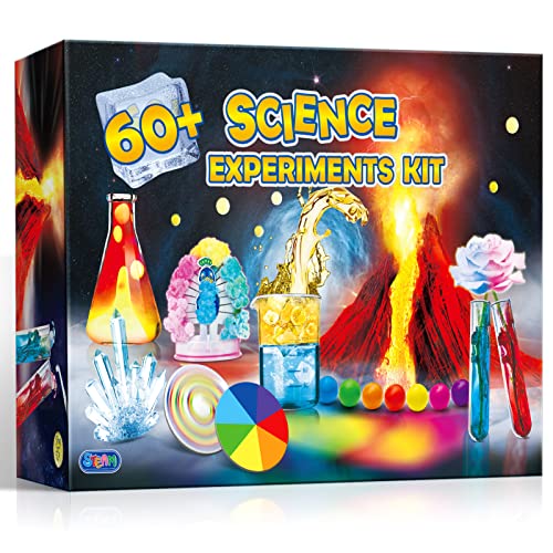 UNGLINGA 60+ Science Experiments Kits for Kids Age 4-6-8-12 Boys Girls Toys Gifts, Science Lab STEM Activities Educational Project with Chemistry UNGLINGA