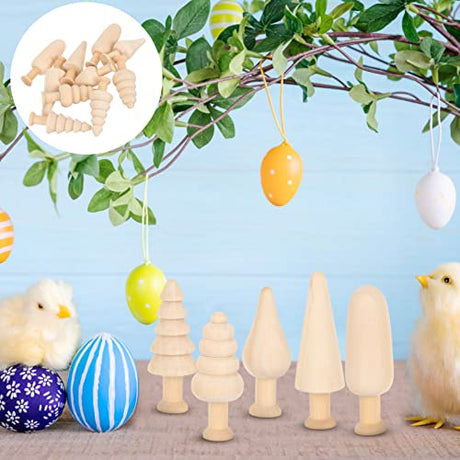 jojofuny Unfinished Wooden Trees 10pcs, Wooden Trees for Crafts Wood Blank Painting Tree Toy Aesthetic Tree Decoration 10pcs jojofuny