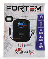 FORTEM Tire Inflator Portable Air Compressor 150 PSI, Bike Pump, 12V Electric Air Pump for Car Tires and Bicycles w/LED Light, Digital Tire Pressure FORTEM