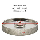 CAQUXIL CBN Grinding Wheel 6" Dia x 1" Wide, 1/2 inch Arbor, Sharpen High Speed Steel Cutting Tools, Diamond Grinding Wheel Grit #80 - WoodArtSupply