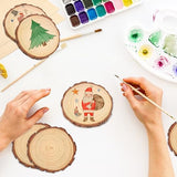 90 PCS 3-4 Inch Natural Wood Slices, Unfinished Pine Wood Circles with Barks for Coasters, DIY Crafts, Christmas Rustic Wedding Ornaments and GNIEMCKIN