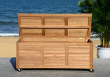 Safavieh PAT7038A Outdoor Collection Elina Teak 47.2" Cushion Deck Box, Natural Safavieh
