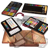 KINSPORY 168-Pack Art Supplies, Deluxe Wooden Art Set Crafts Drawing Painting Coloring Kit, Coloring Book, Sketch Pads Creative Gift Box for Artist KINSPORY
