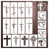 Christian Stencils Painting on Wood, Religious Bible Stencils for Journaling Reusable Motivational Saying Faith God Bible Verse Stencils for Huahui
