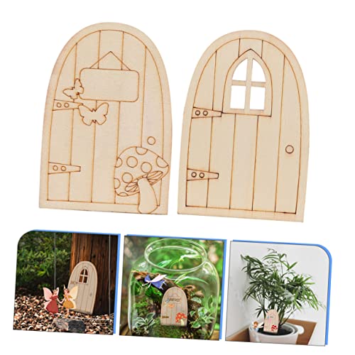 Yardwe 20pcs Fairy Gate Ornament Unfinished Fairy Door Garden Tree Statue Tree Door gnome Homes Garden Tree Sculptures gnome Home Tree kit Mini Door Yardwe