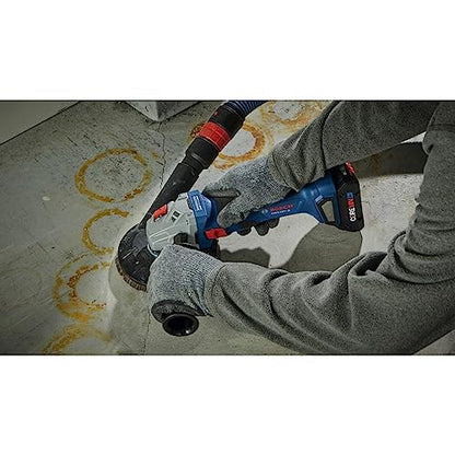 BOSCH GWS18V-8N 18V Brushless 4-1/2 In. Angle Grinder with Slide Switch (Bare Tool),Black/grey/blue - WoodArtSupply