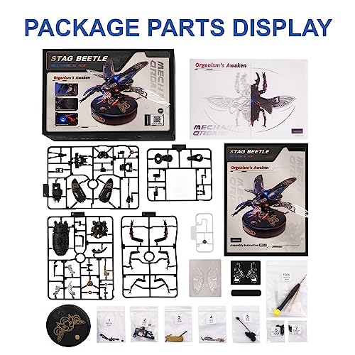 ROBOTIME MI03 Model Kits for Adults/Teens-Storm Beetle Model Building Kits-115 Pieces Mechanical 3D Puzzle-Birthday Gift for Men-Aesthetic Desk Toy ROBOTIME