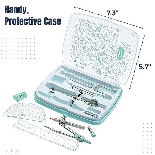 Mr. Pen- Geometry Set, 13 pcs, Compass for Geometry Compass, Geometry Kit Set with Shatterproof Storage Box, Math Compass, Geometry Set for School, Mr. Pen