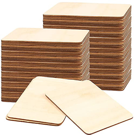 HOIGON 50 PCS Rectangle Unfinished Wood Pieces, 4 x 6 Inch Blank Basswood Wooden Sheets Wooden Cutout for Crafts, DIY, Painting HOIGON