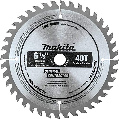 Makita D-67038 6-1/2" 40T Carbide-Tipped Circular Saw Blade, Fine Finish - WoodArtSupply