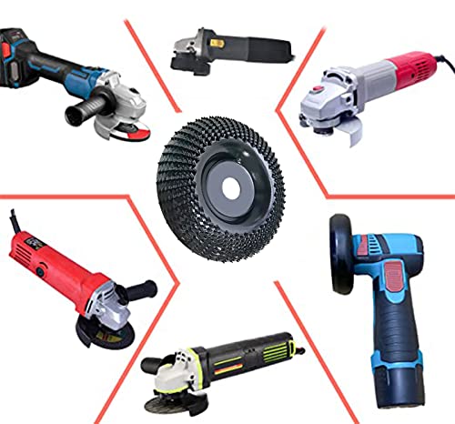Wood Carving Disc Grinder Wheel Disc 4 Inch Wood Shaping Wheel Wood Grinding Shaping Disc for Angle Grinders with 5/8” Arbor lumfork
