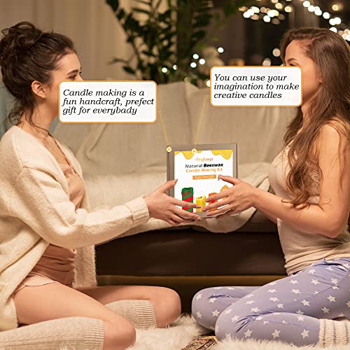 Bingfuego Beeswax Candle Making Kit for kids-12 Colors Beeswax Sheets for Candle Making, Make You own Candle Making kit for Adults, 100% Pure Beeswax Bingfuego