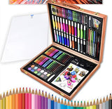 RMENST Art Supplies, 188-Piece Deluxe Wooden Art Set Crafts Kit with Oil Pastels, Colored Pencils, Watercolor Paint, Oil Paint, Creative Gift RMENST
