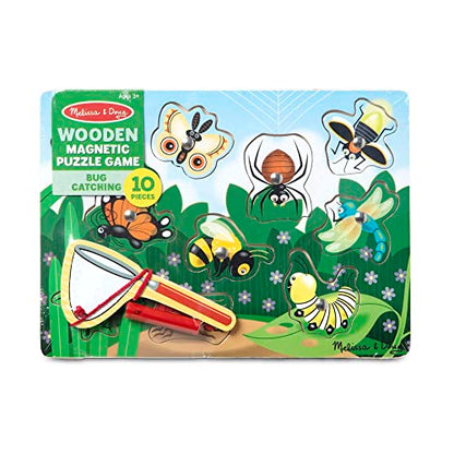 Melissa & Doug Magnetic Wooden Bug-Catching Puzzle Game (10 pcs) - WoodArtSupply