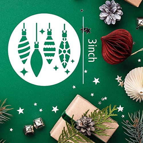 Christmas Stencils for Painting on Wood,3x3” Reusable Holiday Xmas Stencil Drawing Templates for Christmas Tree/Tier Tray/Window Decor Yamcyh