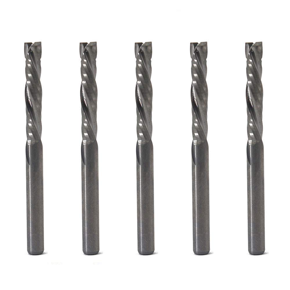 OSCARBIDE Up & Down Cut Carbide End Mills 1/8 Inch Shank 3.175x17mm CNC Spiral Router Bits 2 Flutes Milling Cutter for Engraving Milling 3D OSCARBIDE