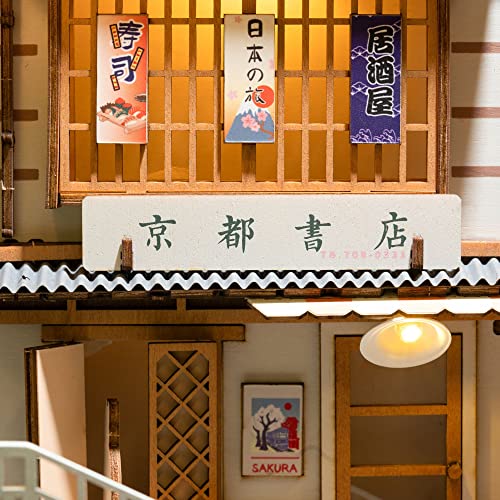 Rolife DIY Book Nook Kit Sakura Densya, DIY Miniature Booknook Kit Creative Decorative Bookend Bookshelf Insert 3D Puzzles for Adults, Rolife