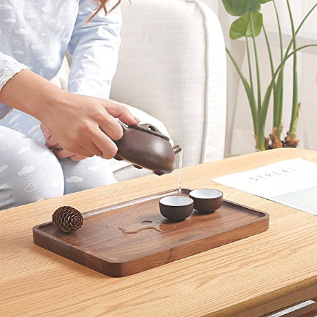 Bamber Wood Rectangular Serving Trays, Medium, Black Walnut, 13.4 x 9 Inches Bamber
