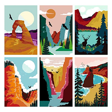 LWZAYS Paint by Numbers for Adults and Kids Beginner,Landscape Painting by Number Kits On Canvas,Without Frame DIY Color Oil Painting Acrylic LWZAYS