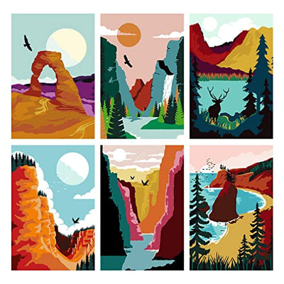 LWZAYS Paint by Numbers for Adults and Kids Beginner,Landscape Painting by Number Kits On Canvas,Without Frame DIY Color Oil Painting Acrylic