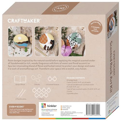 Craft Maker: Scented Rock Art Kit - DIY Rock Painting for Adults, All-in-1 Kit, Spa & Sandalwood Scented Sealers, Unique Easy-to-Follow Projects - WoodArtSupply