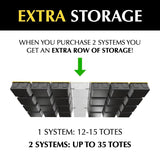 E-Z Garage Storage Tote Slide PRO Overhead Garage Storage Rack - Organize Up to 15 Storage Tote Container Bins on The Ceiling E-Z Garage Storage