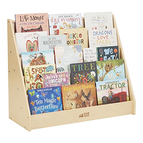 ECR4Kids Single-Sided Book Display, Classroom Bookshelf, Natural - WoodArtSupply