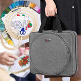 LoDrid Embroidery Kit, Embroidery Project Bag with Embroidery Kit, Portable Craft Carry Case with Starter Kit, Embroidery Supplies Storage Bag and LoDrid