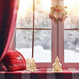 Toyvian 3pcs Christmas Led Light Wooden House with Battery, Unfinished Wooden Christmas Village Mini Houses Micro House Landscape Decors for Toyvian