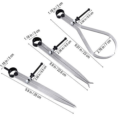 Big Horn 19053C 3 Pieces 8-Inch Spring Caliper / Divider Set BIG HORN