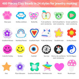 ARTDOT 1642 Pcs Clay Beads for 𝐅𝐫𝐢𝐞𝐧𝐝𝐬𝐡𝐢𝐩 𝐁𝐫𝐚𝐜𝐞𝐥𝐞𝐭𝐬 Jewelry Making, 24 Styles Assorted Polymer Preppy Beads Charms Kit Crafts for Kids Teen Girl ARTDOT
