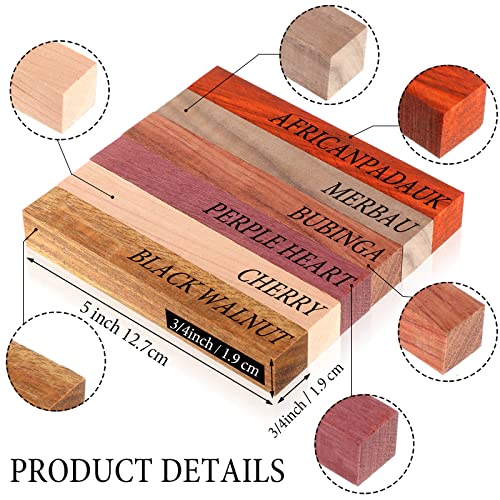 Sasylvia 30 Pieces Exotic Wood Pen Blanks Pen Turning Supplies DIY Crafts Pen Turning Kit for DIY Crafts, 5 x 3/4 x 3/4 Inches (Gorgeous) Sasylvia