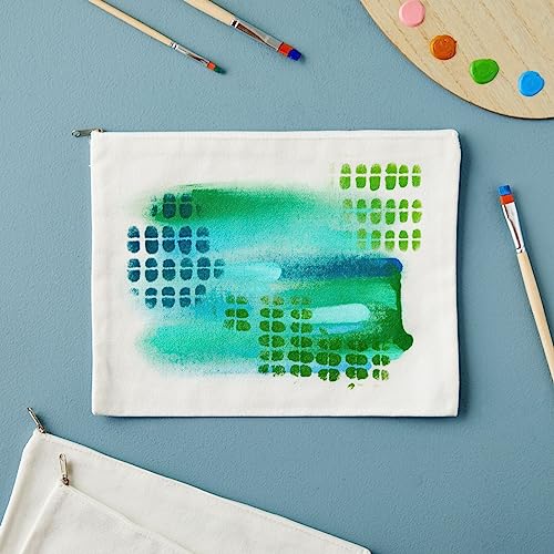 Bright Creations 6 Pack Large Cosmetic Canvas Pouch With Zipper 9 x 12, Blank Bag Organizer Purse for Travel, Toiletry, DIY Crafts Bright Creations