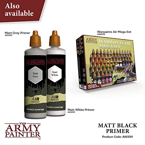 The Army Painter Warpaints Air Air Primer Matt Black 18ml Acrylic Paint for Airbrush, Wargaming and Modelling - WoodArtSupply